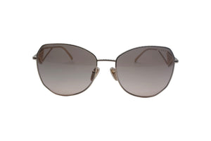 極美品 PRADA プラダ サングラス ZVN-3D0 サイドロゴ トライアングル サイズ57□18 ZVN-3D0ロゴ シルバー 中古 66835 