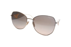 極美品 PRADA プラダ サングラス ZVN-3D0 サイドロゴ トライアングル サイズ57□18 ZVN-3D0ロゴ シルバー 中古 66835 