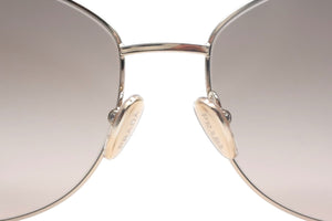 極美品 PRADA プラダ サングラス ZVN-3D0 サイドロゴ トライアングル サイズ57□18 ZVN-3D0ロゴ シルバー 中古 66835 