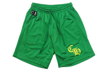 Load image into Gallery viewer, 新品未使用 ChromeHearts クロムハーツ SHORTUVARSITY CHプリントメッシュハーフパンツ グリーン イエロー サイズM 66856