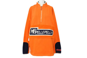 pellepelle ペレペレ スウェット サイズM ハーフジップ コットン ポリエステル オレンジ 刺繍 MARC BUCHANAN 美品 中古 66864