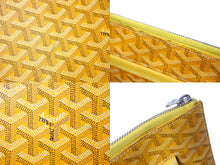 Load image into Gallery viewer, GOYARD Sorbonne clutch bag/second bag/pouch in yellow PVC and leather with a herringbone pattern. Excellent condition. Pre-owned. Item number 66867 
