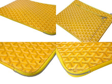 Load image into Gallery viewer, GOYARD Sorbonne clutch bag/second bag/pouch in yellow PVC and leather with a herringbone pattern. Excellent condition. Pre-owned. Item number 66867 