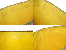 Load image into Gallery viewer, GOYARD Sorbonne clutch bag/second bag/pouch in yellow PVC and leather with a herringbone pattern. Excellent condition. Pre-owned. Item number 66867 