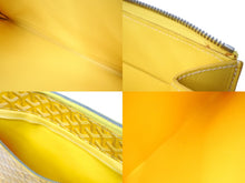 Load image into Gallery viewer, GOYARD Sorbonne clutch bag/second bag/pouch in yellow PVC and leather with a herringbone pattern. Excellent condition. Pre-owned. Item number 66867 