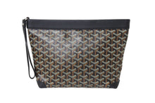 Load image into Gallery viewer, 新品同様 GOYARD ゴヤール コンティポーチ CONTIPPMLTY01CL01P クラッチバッグ ブラック PVC レザー シルバー金具 中古 66868