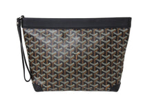 Load image into Gallery viewer, 新品同様 GOYARD ゴヤール コンティポーチ CONTIPPMLTY01CL01P クラッチバッグ ブラック PVC レザー シルバー金具 中古 66868