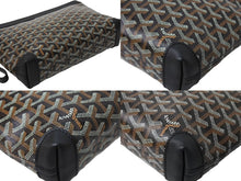 Load image into Gallery viewer, 新品同様 GOYARD ゴヤール コンティポーチ CONTIPPMLTY01CL01P クラッチバッグ ブラック PVC レザー シルバー金具 中古 66868