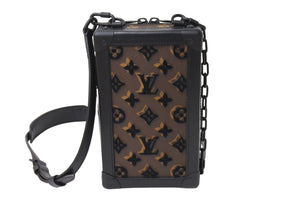 極美品 LOUIS VUITTON ルイヴィトン ショルダーバッグ タフタージュ ヴァーティカル ソフトトランク ブラウン M45044 中古 66869
