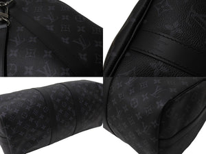 新品同様 LOUIS VUITTON ルイヴィトン エクリプス キーポル バンドリエール45 ボストンバッグ M40569 シルバー金具 ブラック 中古 66871