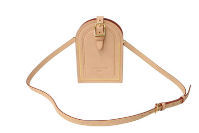 極美品 LOUIS VUITTON ルイヴィトン ネームタグ XL クラッチ ショルダーバッグ M82225 レザー ゴールド金具 ベージュ 中古 66876