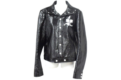 Courreges クレージュ シャイニービニール ジャケット ブラック サイズ 50 ITI6NR9CSRQI 美品 中古 66884