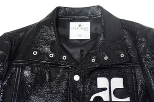 Courreges クレージュ シャイニービニール ジャケット ブラック サイズ 50 ITI6NR9CSRQI 美品 中古 66884