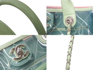 CHANEL シャネル ハンドバック ビニール ココマーク マルチカラー シルバー金具 25番台 美品 中古 66885