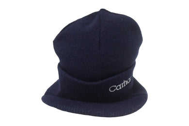 Carhartt カーハート ビンテージ 90s USA製 ツバ付 ニットキャップ ネイビー アクリル 美品 中古 66887