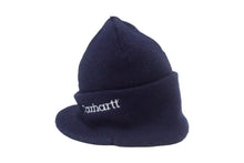 Load image into Gallery viewer, Carhartt カーハート ビンテージ 90s USA製 ツバ付 ニットキャップ ネイビー アクリル 美品 中古 66887
