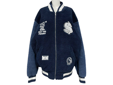 BILLIONAIRE BOYS CLUB ビリオネアボーイズクラブ ボアジャケット BBCJP223X003 サイズL ポリエステル ブルー 刺繍 美品 中古 66899