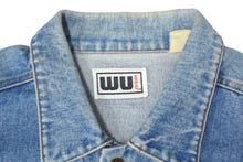 Load image into Gallery viewer, Wu-Tang Clan WU WEAR ウーウェア デニムジャケット ロゴ刺繍 インディゴブルー レッド ホワイト コットン 美品 中古 66901