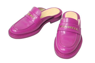 CHANEL シャネル × ファレルウィリアムス 19SS ミュール ローファー サンダル レザー G34846 パープル サイズ37 美品 中古 66921