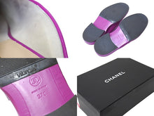 Load image into Gallery viewer, CHANEL シャネル × ファレルウィリアムス 19SS ミュール ローファー サンダル レザー G34846 パープル サイズ37 美品 中古 66921