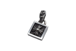 ChromeHearts クロムハーツ ネックレス ペンダント トップ フレームド CHプラスチャーム シルバー925 シルバー ブラック 美品 中古 66928