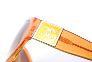CHANEL シャネル ヴィンテージクラシック サングラス 5070 アクセサリー グラデーション オレンジ ゴールド金具 美品 中古 66931