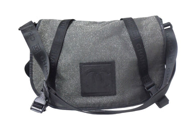 極美品 CHANEL シャネル ヴィンテージ スポーツライン ショルダーバッグ 10番台 ラメ ジャガード グレー ブラック 中古 66934