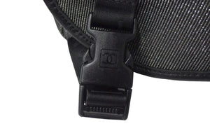 極美品 CHANEL シャネル ヴィンテージ スポーツライン ショルダーバッグ 10番台 ラメ ジャガード グレー ブラック 中古 66934
