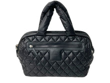 Load image into Gallery viewer, CHANEL シャネル ハンドバッグ コココクーン ココマーク 16番台 ブラック ナイロン シルバー金具 美品 中古 66935