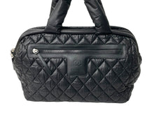 Load image into Gallery viewer, CHANEL シャネル ハンドバッグ コココクーン ココマーク 16番台 ブラック ナイロン シルバー金具 美品 中古 66935