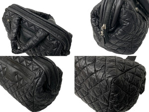 CHANEL シャネル ハンドバッグ コココクーン ココマーク 16番台 ブラック ナイロン シルバー金具 美品 中古 66935