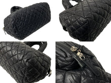 Load image into Gallery viewer, CHANEL シャネル ハンドバッグ コココクーン ココマーク 16番台 ブラック ナイロン シルバー金具 美品 中古 66935