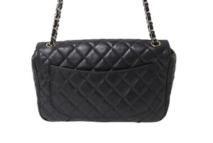 CHANEL シャネル マトラッセ ショルダーバッグ パンチング ココマーク 19番台 レザー ブラック シルバー金具 美品 中古 66939