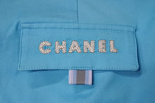 Load image into Gallery viewer, 極美品 CHANEL シャネル パンツ サイズ10 ココマーク ブランドロゴ ロゴボタン IDENTIFICATION ブルー 刺繍 中古 66944