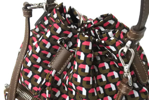 極美品 PRADA プラダ ハンドバッグ 1N1864 巾着 ミニバッグ 総柄 マルチカラー ナイロン 中古 66945 