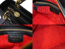 Load image into Gallery viewer, 極美品 ChristianDior クリスチャンディオール レディディオール ミディアムバッグ 2WAY カナージュ ブラック ラムスキン 中古 66948