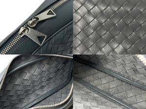 極美品 BOTTEGAVENETA ボッテガヴェネタ イントレチャート カメラ バッグ ショルダーバッグ 710048 グレー レザー シルバー金具 中古 66949