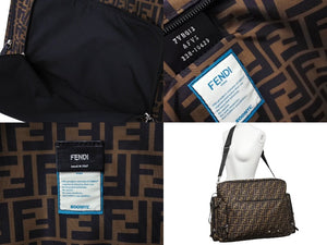 極美品 FENDI フェンディ ショルダーバッグ チェンジングバッグ チェンジバッグ 7VB013AFV5 ズッカ柄 ブラウン シルバー金具 中古 66951 
