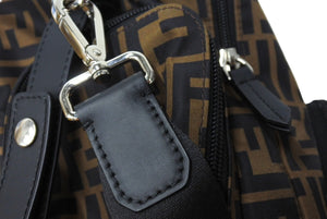 極美品 FENDI フェンディ ショルダーバッグ チェンジングバッグ チェンジバッグ 7VB013AFV5 ズッカ柄 ブラウン シルバー金具 中古 66951 