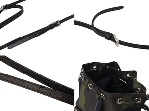 極美品 PRADA プラダ ハンドバッグ 1N1864 迷彩 カモフラ 巾着 ミニバッグ ナイロン 中古 66955 
