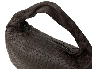 極美品 BOTTEGAVENETA ボッテガヴェネタ ワンショルダーバッグ イントレチャート 115654-V0013 2040 レザー ダークブラウン 中古 66957
