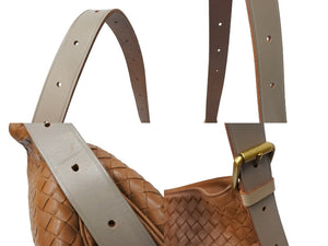 極美品 BOTTEGAVENETA ボッテガ ヴェネタ ショルダーバッグ 肩掛け イントレチャート 170022 VACG2 2064 ブラウン 中古 66958