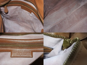 極美品 BOTTEGAVENETA ボッテガ ヴェネタ ショルダーバッグ 肩掛け イントレチャート 170022 VACG2 2064 ブラウン 中古 66958