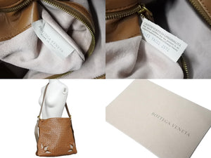 極美品 BOTTEGAVENETA ボッテガ ヴェネタ ショルダーバッグ 肩掛け イントレチャート 170022 VACG2 2064 ブラウン 中古 66958