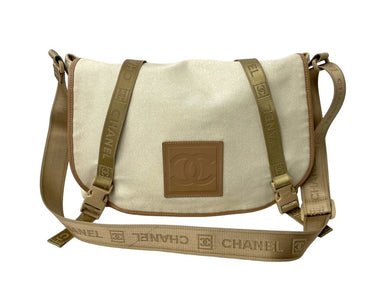 極美品 CHANEL シャネル ヴィンテージ スポーツライン ショルダーバッグ 10番台 ラメ ジャガード ブラウン 中古 66960