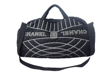CHANEL シャネル スポーツライン スポーツバッグ ボストンバッグ 2WAY ショルダーバッグ ナイロン ブラック ホワイト 美品 中古 66961