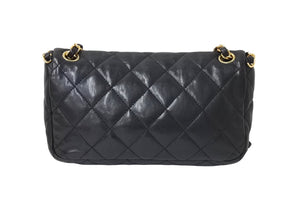 CHANEL シャネル ラグジュアリーライン マトラッセ チェーン ショルダーバッグ 14番台 アラウンド ブラック カーフスキン ゴールド金具 美品 中古 66962