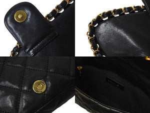 CHANEL シャネル ラグジュアリーライン マトラッセ チェーン ショルダーバッグ 14番台 アラウンド ブラック カーフスキン ゴールド金具 美品 中古 66962