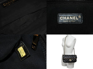 CHANEL シャネル ラグジュアリーライン マトラッセ チェーン ショルダーバッグ 14番台 アラウンド ブラック カーフスキン ゴールド金具 美品 中古 66962