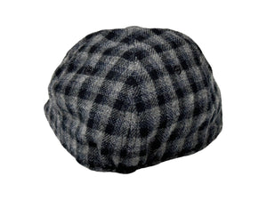 CHANEL シャネル キャップ 帽子 ココマーク チェック柄 カシミヤ グレー ブラック イタリア製 サイズM 美品 中古 66963